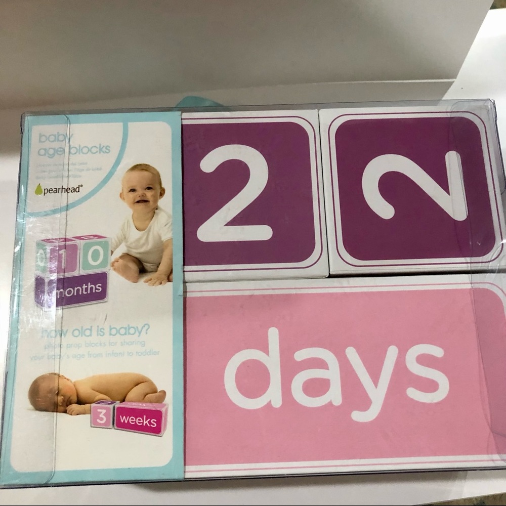 Baby Age Blocks- Purple and Pink